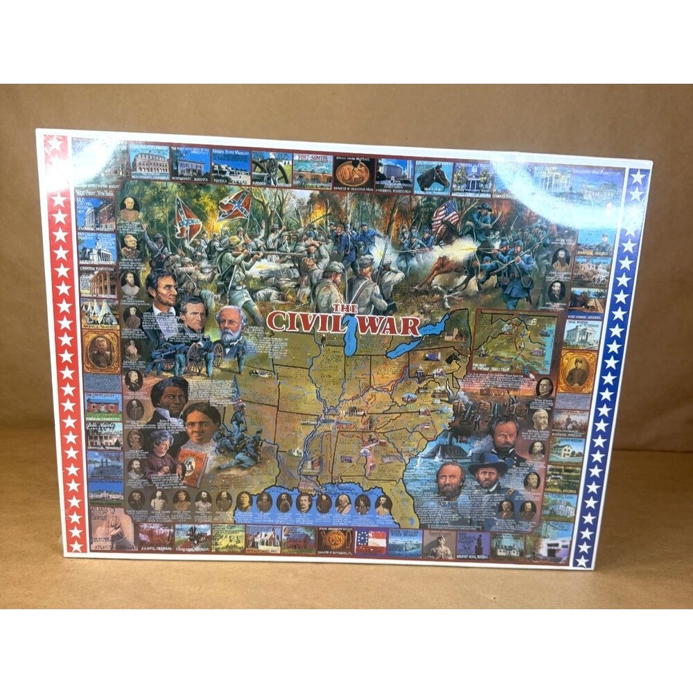 White Mountain Puzzles The Civil War 1000 Piece Jigsaw Puzzle Vintage 1994